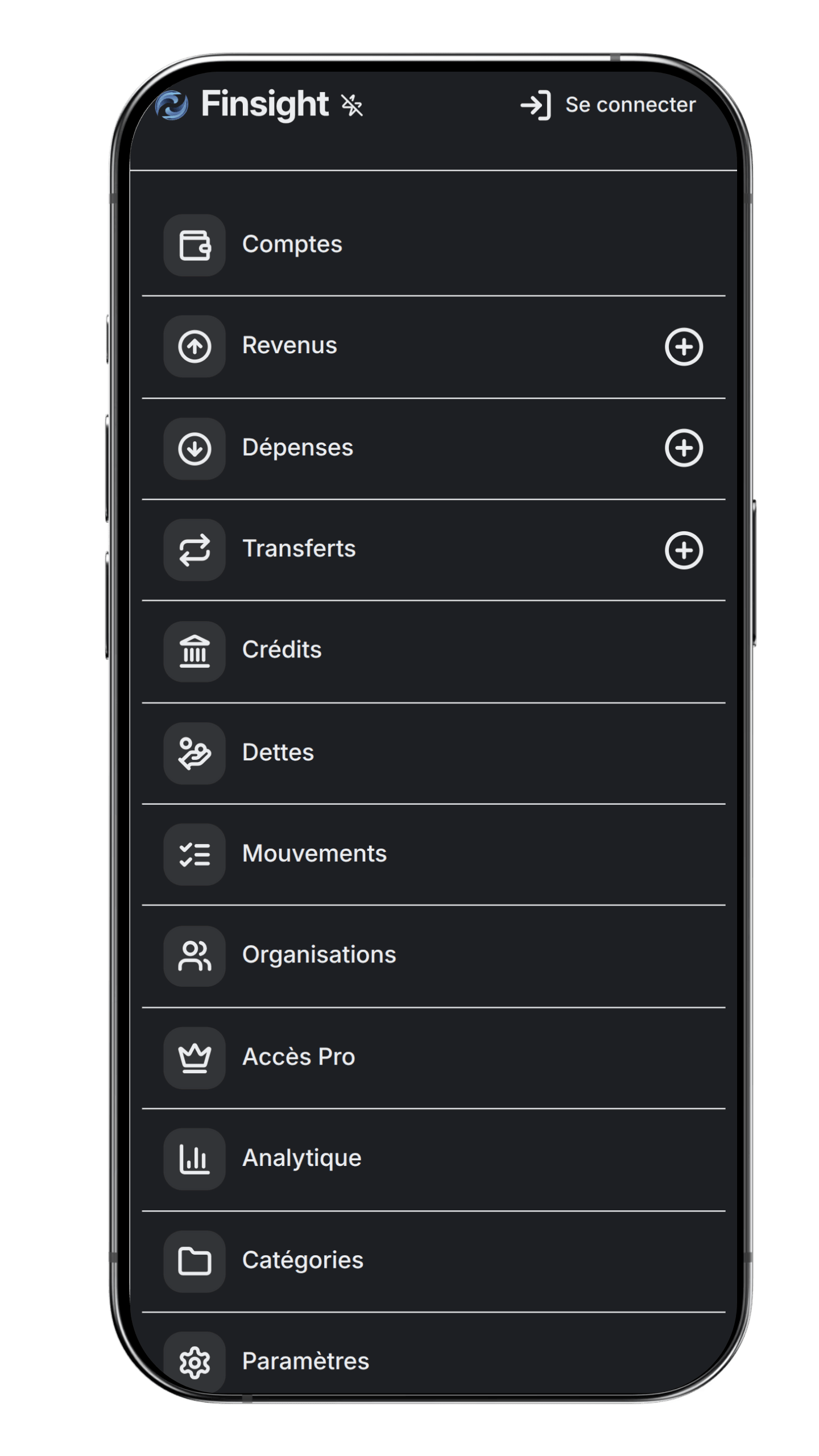 Maquette téléphone Finsight